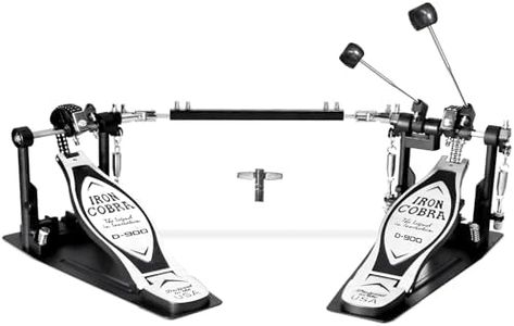 Softline Pro Double Bass Drum Pedal Iron Cobra Double Chain Drive Twin Kick Pedal with Power Glide Cam Cobra Coil Spring Heavy Duty Double Pedal for Acoustic & Electronic Drum Kits (SP44 Pro)