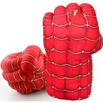 Superhero Gloves Kids Boxing Plush Hands Fists Gloves Toys Christmas for Boys and Girls (Red)