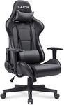 Homall Gaming Chair Office Chair High Back Computer Chair PU Leather Desk Chair PC Racing Executive Ergonomic Adjustable Swivel Task Chair with Headrest and Lumbar Support(Black)