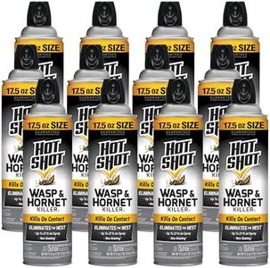 Hot Shot Wasp & Hornet Killer Spray (12 Pack), Eliminates The Nest, Sprays Up Tp 27 Feet, 17.5 fl Ounce