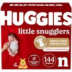 Huggies Newborn Diapers, Little Snugglers Newborn Diapers, Size 1 (up to 10 lbs), 144 Count