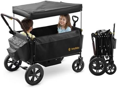 BabyVista Stroller Wagon for Kids, One-Hand Adjustable Push/Pull Handle, Spacious Storage, 8"/12" All-Terrain Wheels, Canopy with Bug Net, Wagon Stroller for Daily Walks, Short Trips & Grocery Runs