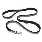 HALTI Double-Ended Lead For Dogs, Size Large, Black, 2m, Best Premium Puppy & Dog Leash, Neoprene-Padded, Easy to Use, Reflective, Adjustable Lengths, Ideal Dog Lead for Hands Free Running & Training