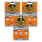 Gorilla Permanent Adhesive Dots, Double-Sided, 150 Pieces, 0.5" Diameter, Clear, (Pack of 3)