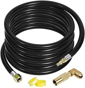 Aekops 24FT RV Quick Connect Propane Hose with Propane Elbow Adapter for blackstone 17/22-inch Griddle, 1/4" Low Pressure Quick-Connect Propane Hose for Portable Fire Pit, Stove, 3/8 Female Flare