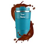 Giftana Personalized Coffee Tumbler with Name, Hot and Cold Double Wall Insulated Customized Travel Mug with Lid, Coffee Mug for Men and Women, Corporate Gifts for Employee Client (Blue,510ml)