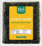 Tasjin Sushi Nori Sheets| 50 Full Size Sheets | Roasted Seaweed For Maki and Hand Rolls| Non-GMO and Gluten Free| Product of Taiwan| Includes Exclusive Step by Step Sushi Making Tutorial