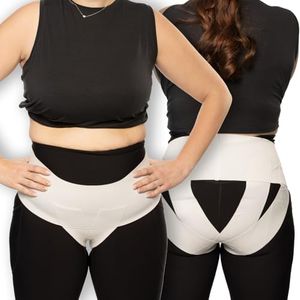 FEMME JOCK Pelvic Support Belt for Women - Pregnancy & Postpartum Uterus Girdle, SPD, Prolapse, Vulvar Varicosities Support Band - Low Waist, White, XX-Large fits waist 34" up to 41"