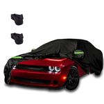 Aazai Car Cover Waterproof All Weather fit for 2008-2023 Dodge Challenger, Custom Fit Indoor and Outdoor Full Car Cover, w/Zipper Door, Waterproof, Dustproof and UV Proof All Weather Protection