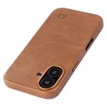 Dockem Genuine Leather Case for iPhone 16, Compatible with MagSafe (MSGL, Light Brown)