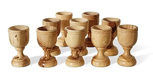 The Jerusalem Gift Shop Ten Olive Wood Communion Cup with Stem (10)