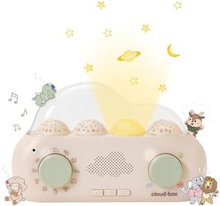 Cloud b Cloudbox Projector Night Light Story Teller with 36 Stories 4 Light Projections & 8 Melodies | Rechargeable White Noise Machine Baby | Auto Shut Off