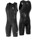 SLS3 Triathlon Suits Men - Durable AG Mens Tri Suit Sleeveless - Lightweight Breathable Trisuit with 2 Pockets for Storage (Midnight Black, Medium)