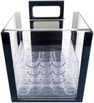 Yuanhe Deluxe Acrylic Poker Chip Case Poker Chip Carrier(1000 Chips Capacity)-With 10 Chip Racks/Chip Trays