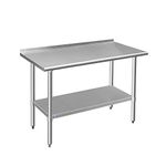 Rockpoint Carmona Tall NSF Stainless-Steel Commercial Kitchen Work Table with Backsplash and Adjustable Shelf, 48 x 24 Inch