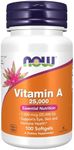 NOW Supplements, Vitamin A 25,000 IU, 100 Softgels