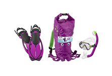 Head Mares Sea Pals Character Kids Mask Fin Snorkel Set, Purple, Small/9-13