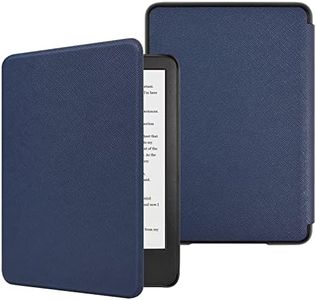 DMLuna Case for All-New Kindle 6" (11th Generation, 2024/2022 Release, Model C2V2L3), Ultra Thin and Lightweight Protective Premium PU Leather Cover with Auto Sleep Wake Function, Navy Blue