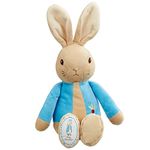 Rainbow Designs My First Peter Rabbit Soft Toy - Official Beatrix Potter Bunny Teddy for Babies and Toddlers, ‎Beige/Blue