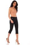 Rekucci Women's Straight Leg Comfort Capri w/Tummy Control and Secret Pocket (22, Black)