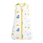 GudGmtoy Lightweight Baby Sleeping Bag Newborn Swaddle Wrap Blanket Thin Organic Cotton Wearable Sack for Waddles Kids Machine Washable Sleeping Bags 6-12 months