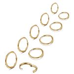 HAIAISO Surgical Steel Small Hoop Earrings for Women Men Huggie Earrings Cartilage Helix Lobes Nose Ring Daith Lip Nipple Snug Rook Ring Sleeper Tiny Hoop Earrings Body Piercing Jewelry 6/7/8/9/10MM（Gold）