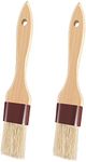 Pastry Brushes for Baking Basting Brush with Boar Bristles and Beech Hardwood Handles Culinary Oil Brush for Barbecue Butter Grill BBQ Sauce Baster Marinade Kitchen Food Cooking Brushes (1"- 2PCS)