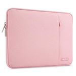 MOSISO Laptop Sleeve Bag Compatible with Laptop 13 inch, Polyester Vertical Case with Pocket, Pink