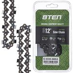 8TEN Full Chisel Chainsaw Chain 12 Inch .050 3/8 LP 45DL for Poulan PR4218 Makita XCU03 Remington RM1425