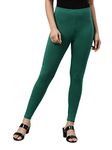 GO COLORS Womens Slim Fit Cotton Ankle Length Leggings - Tall (Bottle Green_L)