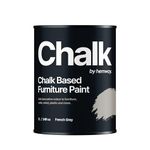 French Grey Chalk Style All-in-One Matt Paint for Furniture, Home Decor, Cabinets, Crafts, Eco-Friendly, Matt Paint, Shabby Chic, Chalky Finish, Walls, Wood, Doors, Tables, Chairs - 1L