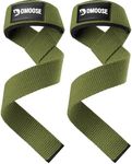 DMoose Fitness Lifting Straps - 4mm Neoprene Padded Wrist Straps for Weightlifting & Powerlifting - Cotton Lifting Strap with Silicone Grip for Men & Women (Military Green)