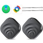 TIMU Dual System Air Tracker Tag 2 Pack for iOS and Android, Bluetooth 5.4 Key Finder Works on Google and Apple's "Find My" app, IP67 Waterproof Item Finder/Luggage Tracker/Travel Essentials