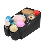 APRAMO Travel Buddy Car Seat Organizer Foldable Auto Back Seat Children Toy Snack Book Storage Box with Cup Holder for Kids Toddler Baby Boys Girls (Buddy)