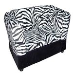 ORE International Zebra Print Pet Sofa Bed with Storage, 16.75-Inch