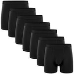 Natural Feelings Mens Boxers Underwear Multi Pack Cotton Breathable Boxer Shorts for Men of 7 Boxer Briefs, L, A: Black Pack of 7