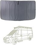 VanEssential Insulated Stealth Blackout FRONT WINDSHIELD Cover Designed for RAM Promaster Van Years 2014 to Current Model - Charcoal Gray