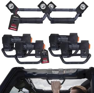 GPCA Universal Grab Handle for Jeep Wrangler(1997-2023), UTVs, ATV, Boats and More, Foldable Roll Bar Grab Handle & Headrest Hand Grip Combo Pack (4+2pack, Black)