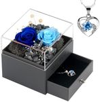 SHOKUTO Preserved Rose,Birthday Gifts for Women Mom Girlfriend,Gifts for Mom Grandma Wife Daughter Sister,Jewelry Boxes with Necklace