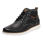 Bruno Marc Men's Black Mid Top Chukka Sneaker Lace up Dress Boot for Business Casual- 9.5 M US Grand-high