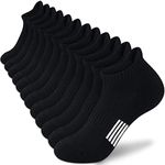 Amutost Black Ankle Socks Womens Athletic Running Comfort No Show Low Cut Cushioned 6 Pairs