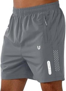 NORTHYARD Men's Athletic Running Shorts Quick Dry Workout Shorts 7"/ 5"/ 9" Lightweight Sports Gym Basketball Tennis Hiking Exercise SMOKEGREY-5inch 4XL
