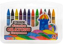 BAZIC Crayons Jumbo 12 Color, Assorted Color Coloring Crayon Set, Non Toxic Drawing Crayons for School Art, Gift for Kids Artist (12/Pack), 1-Pack