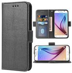 Phone Case for Samsung Galaxy S6 Folio Flip Wallet Case,PU Leather Credit Card Holder Slots Heavy Duty Full Body Protection Kickstand Protective Phone Cover For Glaxay 6s S 6 GS6 Cases Black