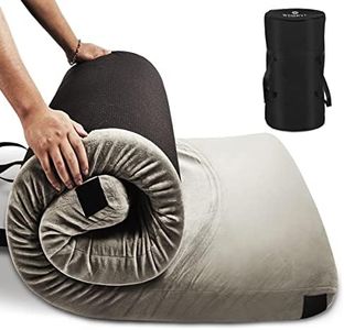 WDBBYL Portable Memory Foam Sleeping Mattress【 Twin Size 75"x38"x3"】 Foldable Roll Up Outdoor Tent Camping Mats | Indoor Floor Pad, Guest Bed with Carry Bag & Removable Waterproof Cover