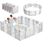 Dripex Baby Playpen, Foldable Playpen for Baby and Toddlers, 75x75in Play Pen Baby Fence with Custom Shape, Portable Plastic Baby Pens and Fun Activity Center for Kids Indoors Outdoors