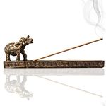 NIKITA Elephant Incense Holder - Antique Gold Incense Stick Burner - Unisex Indoor Incense Sticks Holder - Incense Burner Holder Ash Tray for Yoga, Meditation or Aromatherapy - Gift Box (Gold)