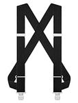 JTCMOJS Mens Suspenders Black Clip on Braces Costume 4CM Work Suspenders for Women Pants Jeans