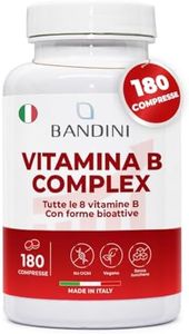 Bandini® Vitamina B Complex Alto Dosaggio - 180 Compresse vegane (6 Mesi) - Con forma bioattiva Quatrefolic® - Vitamine del Gruppo B con Acido Folico, Biotina, B1, B2, B3, B5, B6, B12 | Senza OGM