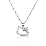 Zeshimb Diamond Cat Necklace Sterli